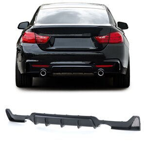 Passend Voor Bmw 4 serie F32 F33 F36 M Pakket Achterbumper Diffuser Mat Zwart Uitlaat L en R Uitsparing M Performance Look 