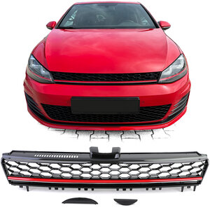 Embleem loos GTI Look Grill Rode Bies Geschikt Voor Volkswagen Golf 7 