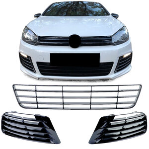 Volkswagen Golf 6 R20 Hoogglans Zwart Grill Set