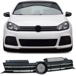 Sport Grill Hoogglans Zwart met Chrome Bies R20 R Line Look Geschikt Voor Volkswagen Golf 6 