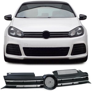 Volkswagen Golf 6 Sport Grill Hoogglans Zwart met Chrome Bies R20 R Line Look 