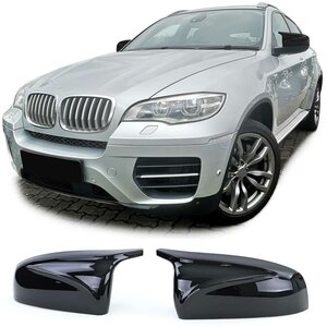 Bmw X6 E71 M Look Hoogglans Pianolak Zwart Wing Spiegel Spiegelkappen 