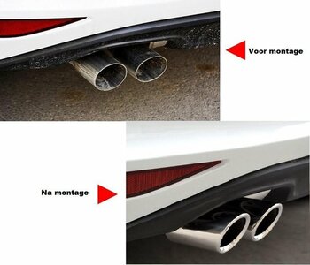 Chrome Rvs Uitlaat sierstuk Trim Eindstuk Geschikt Voor Audi A3 