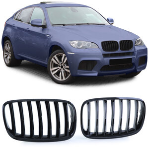 Bmw X6 E71 Grill Enkel M Spijl Hoogglans Zwart