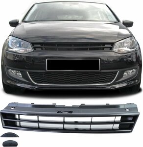  Embleemloze Sport Grill Glans Zwart Geschikt Voor Volkswagen Polo 6R 6C