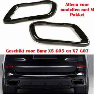 Passend Voor Bmw X6 G06 Zwart Black uitlaat trim Enkel Frame