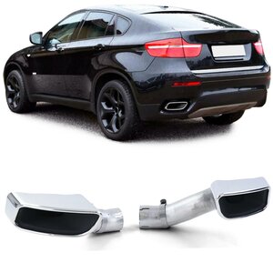 Passend VoorBMW X6 E71 Uitlaat Sierstuk Chrome RVS