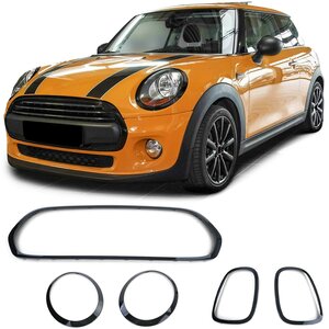 Mini F55 F56 F57 Black Line Trim Koplampen Achterlichten en Grill Hoogglans Zwart