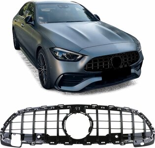 Passend Voor Mercedes C Klasse W206 S206 Panamericana GT Look Grill Hoogglans Zwart Amg 