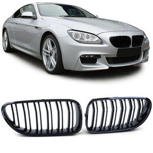 Bmw 6 Serie F06 F12 F13 Grill Hoogglans Zwart Dubbele Spijl