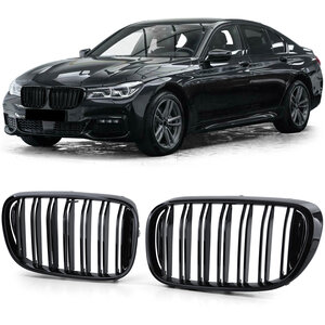 Passend Voor Bmw 7 Serie G11 G12 Grill Hoogglans Zwart Dubbele Spijl