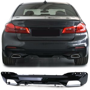 Bmw 5 serie G30 / G31 M Pakket Achterbumper Diffuser Hoogglans Zwart