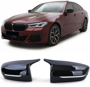 Passend Voor  Bmw 5 Serie G30 G31 Hoogglans Pianolak Zwart Wing Spiegel Spiegelkappen Evo M Look