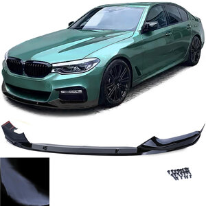 Passend Voor Bmw 5 Serie G30 G31 M Pack Evo Spoiler Voorspoiler Splitter Lip Hoogglans Zwart 