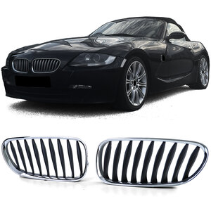 Bmw Z4 E85 E86 Roadster Coupe Sport Nieren / Grill Chrome Mat Zwart