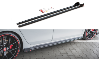 Maxton Design Sideskirt Diffuser Versie 2 + Flaps Geschikt Voor Volkswagen Golf 8 GTI / GTI VIII 