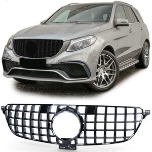 Passend Voor Mercedes GLE W166 Panamericana GT Look Grill Hoogglans Zwart Amg 