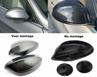 Passend Voor BMW 3 Serie E90 E91 E92 E93 M3 Look Spiegelkappen Carbon Look