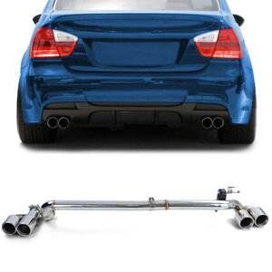 Passend Voor Bmw 3 serie E90 E91 4 x Uitlaat Sierstuk M Pakket Diffuser Chrome Tip M3 Look 