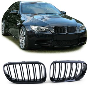 Passend Voor Bmw 3 serie E92 E93 LCI Grill Hoogglans Zwart Dubbele M Spijl 