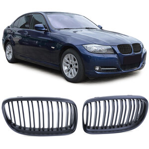 Passend Voor Bmw 3 serie E90 E91 LCI Grill Mat Zwart Dubbele M Spijl 