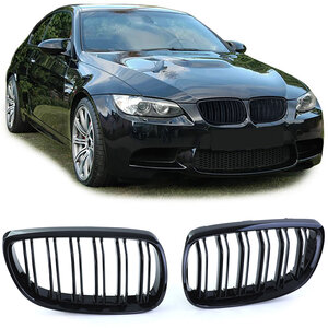 Passend Voor Bmw 3 serie E92 E93 Grill Hoogglans Zwart Dubbele M Spijl 