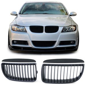 Passend Voor Bmw 3 serie E90 E91 Grill Mat Zwart Enkele M Spijl 