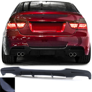 Bmw 3 serie E90 E91 M Pakket Achterbumper Diffuser Glans Zwart 4 x Uitlaat uitsparing