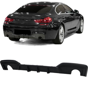 Bmw 6 serie F12 F13 F06 M Pakket Achterbumper Diffuser Mat Zwart 2 x Uitlaat uitsparing