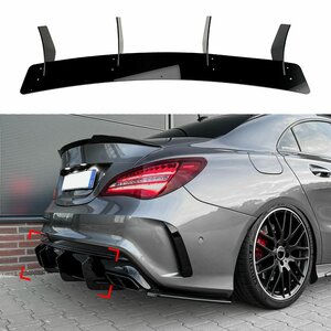 Passend Voor Mercedes C117 X117 CLA 45 AMG FACELIFT Diffuser Hoogglans Zwart