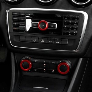 Passend Voor Mercedes CLA C117 Radio Airco Knoppen Rood Aluminium 