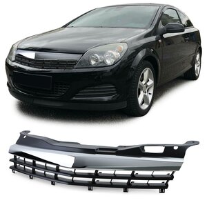 Passend Voor Opel Astra H Facelift Embleemloze Sport Grill Chome / Glans Zwart