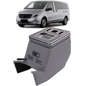 Passend Voor Mercedes V Klasse W447 Luxe USB Middenconsole Organizer Armsteun Middenarmsteun Grijs