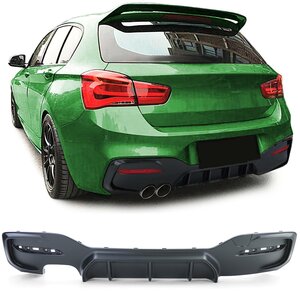 Passend Voor Bmw 1 Serie F20 F21 LCI Achterbumper Diffuser Mat Zwart Dubbele Uitlaat Links