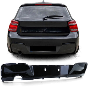 Bmw 1 Serie F20 F21 Achterbumper Diffuser Glans Zwart Enkele Uitlaat Links