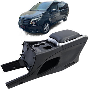Passend Voor Mercedes Vito W447 Automaat Premium Luxe Middenconsole Organizer Armsteun Middenarmsteun Zwart