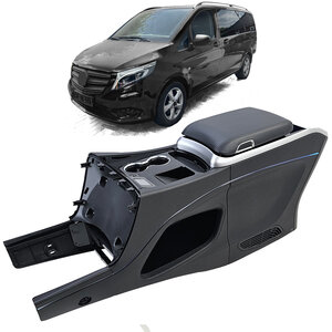 Passend Voor Mercedes Vito W447 Automaat Premium Luxe USB Koelkast Middenconsole Organizer Armsteun Middenarmsteun Zwart