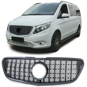 Passend Voor Mercedes Vito W447 Grill Panamericana  AMG Design Carbon Look 2014 t/m 2019