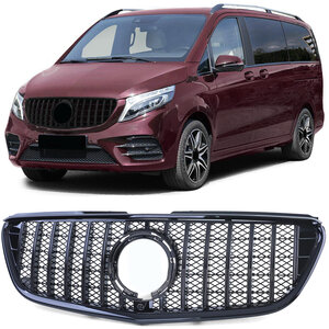 Passend Voor Mercedes V Klasse Vito W447 W488 Grill Panamericana  AMG Design Glans Zwart Vanaf 2019
