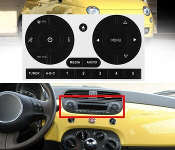 Fiat 500 Autoradio Cd Radio beschadigde knoppen reparatie vervanging beschadigd Auto Aux