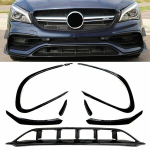 Spoiler Splitter Passend Voor Mercedes A Klasse CLA W117 AMG Line Facelift Hoogglans Zwart 
