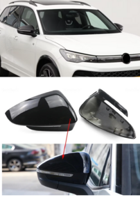 Spiegelkappen Geschikt voor Volkswagen Tiguan 3 CT Hoogglans Zwart Spiegel Spiegelkap