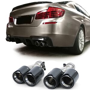 4 X  Uitlaatsierstuk Echt Carbon Voor Bmw 5 Serie F10 F11 535i 535D