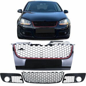Grill Set 5 Delig Geschikt Voor Volkswagen Golf 5 GTI Rode Bies