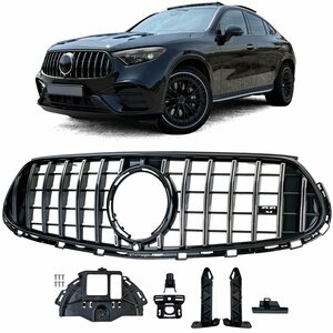 Sport Grill Voor Mercedes GLC / GLC Coupé X254 C254 Glans Zwart Chrome Bies Panamericana GT Look