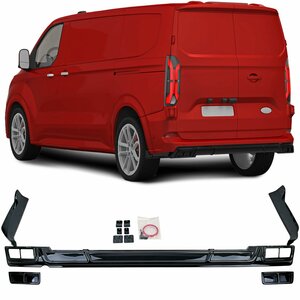 Diffuser Spoiler Voor Ford Transit / Tourneo Custom (vanaf 2023) Sport Look Hoogglans Zwart