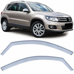 Smoke Zijwindscherm Geschikt Voor Volkswagen Tiguan 5N Vanaf 2007 t/m 2015 Zijwindschermen Zijwind Regen 