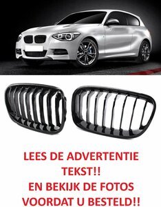 Grill Nieren Voor Bmw 1 Serie F20 F21 Glans Zwart Enkele Spijl