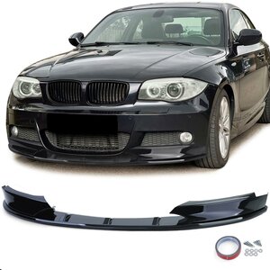 Spoiler Splitter Voor BMW 1 Serie E82 E88 M Pack Glans Zwart
