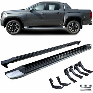 Side Steps Geschikt voor Volkswagen Amarok Zilver Zwart
